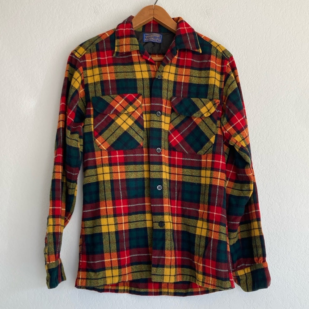 Pendleton Rare Vintage Wool Colorway Plaid button up shirt